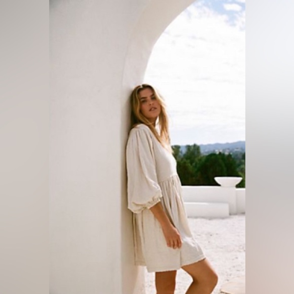 Free People Cream Mini Dress - Picture 2 of 8